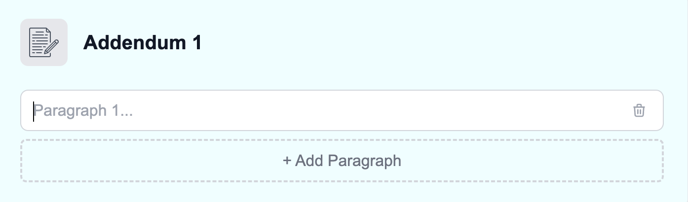 Addendum section at the top of the report