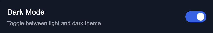 Dark Mode toggle switch